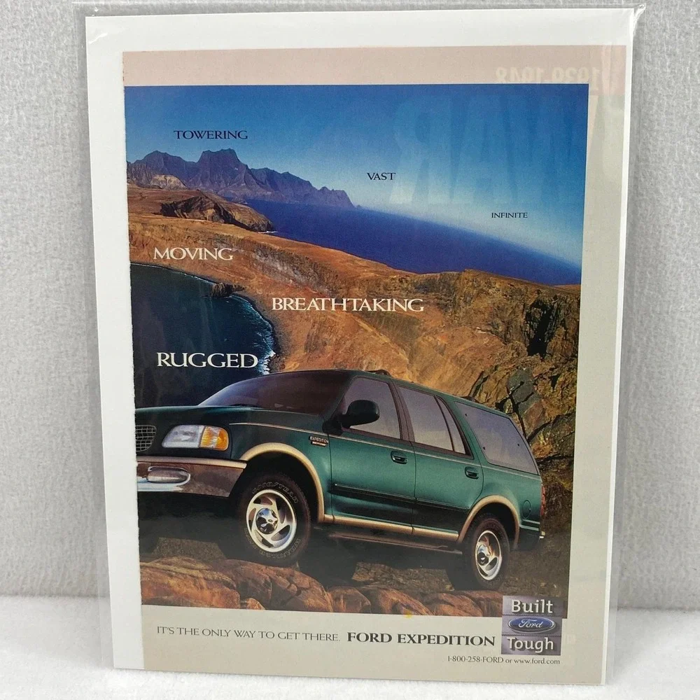 Vtg Print Ad 90's Ford Expedition 2 Page Genuine Magazine Advertisement Ephemera